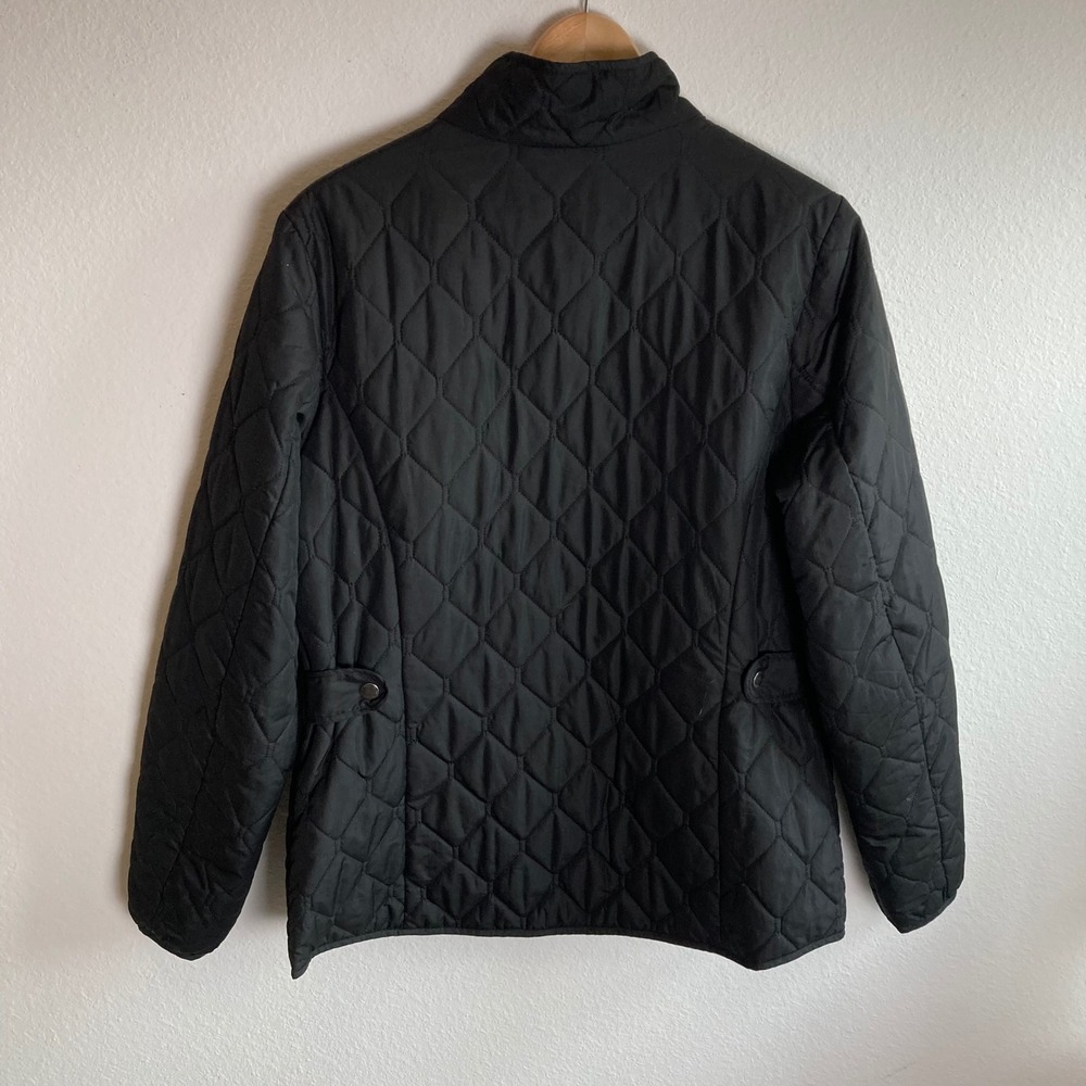 Eddie Bauer Jacket Womens L Black Quilted Puffer Full Zip Mock Neck Lightweight - Picture 2 of 14
